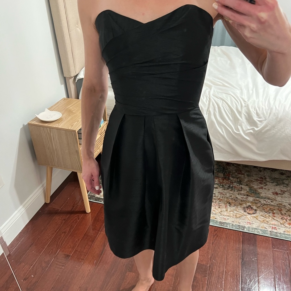 Alfred Sung strapless black dress women size 2